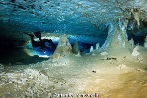 Beautiful formations of submerged caves in the Yucatan pe... by Antonio Venturelli 